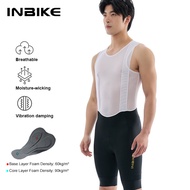 INBIKE กางเกงขาสั้นเอี๊ยมขี่จักรยานผู้ชาย4D Padding จักรยานเสือหมอบ Bib กางเกงขาสั้นระบายอากาศกระเป๋