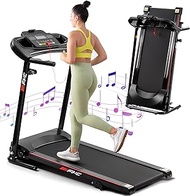 FYC Foldable Treadmill with Incline and Bluetooth, 2.5HP Electric Folding Treadmill Running Walking Machine for Home Gym, Max 265 LBS Weight Capacity