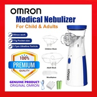 Omron เครื่องพ่นยา เครื่องพ่นยาแบบพกพาแบบใช้มือถือOmron Nebulizer for Asthma Nebulizer Rechargeable Portable and Light Weight Free Atomization Mask and Nozzle