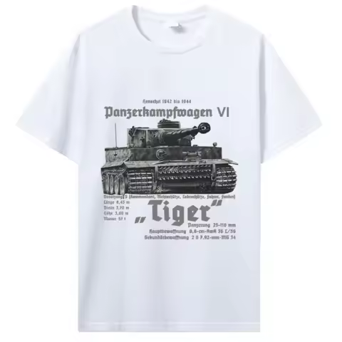 Summer Men German Panzer Division Tiger Tank T-Shirt From Royal Arsenal 100% Cotton Retro Street Sty