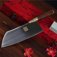 Longqn Fixed blade 9 Inch Handmade Forged Nakiri 5Cr15MoV Steel Slicing Cleaver Kitchen Knives Coppe