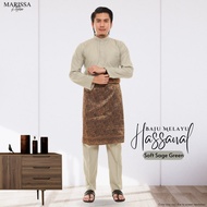 Baju Melayu Hassanal Sage Green Men Baju Melayu Lelaki Dewasa Plus Size Cotton Sage Green Cekak Musa