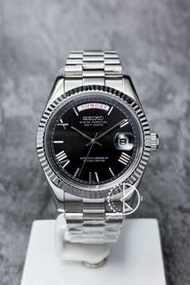 【定制】Seiko Mod Automatic Watch 40mm 狗牙圈羅馬數字黑面 精工改裝自動機械錶