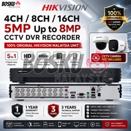 BOSKU HIKVISION 4CH / 8CH / 16CH 5MP Up to 8MP Digital Video Recorder Wired DVR Security System
