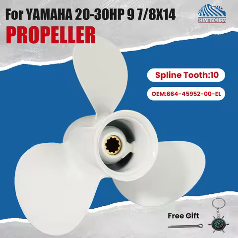 Outboard Propeller 9 7/8x14 For Yamaha 20hp 25hp 30hp Boat Aluminum Alloy Screw 3 Blade 10 Spline Ma