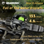 BEARKING NEW ATHENA Baitcasting Reel 133g Ultralight 7+1 Bearings 7.1:1 High Speed Ratio 4.5KG Max D