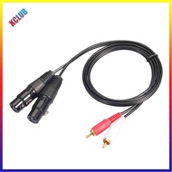 1.5m 5ft Stereo Dual RCA Male Plug to Dual XLR Female Audio Cable Cord Wire