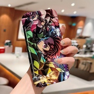Feilin Acrylic Hard case Compatible For OPPO A3S A5 2020 A5S A7 A9 2020 A12 A12S A12E aesthetics Phone casing Pattern Demon Slayer Kamado Tanjirou hp Accessories casing Mobile cassing full cover