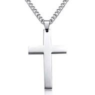 Fashion Jesus Cross Pendant Stainless Steel Necklace for Men and Women Jewelry Silver Gold Black