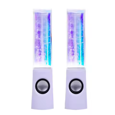 Speaker White Colorful Fountain Light Show Mini Speaker for Laptop Smartphone Clear Sound Desktop Pa