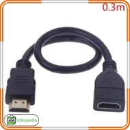 Kabel HDMI Extention Male to Female 30Cm Extender Cable 0.3M