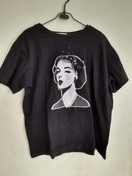 全新 正韓 韓製 東大門 J DRESS 重工設計款 女孩圖騰 釘珠綴飾 造型上衣 正韓上衣 短袖上衣