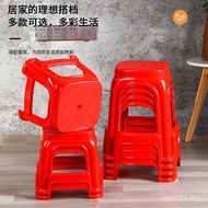 Adult Household Chair Square Stool Red Large Gear Bench Stool Thickened Factory High Stool Plastic P