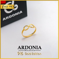 ARDONIA Cincin Infinity Emas 916 / 375 (916 Gold / 375 Gold) Women Ring