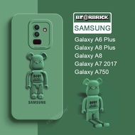 Cute Bear Stand Holder Case Samsung Galaxy A6 Plus A8 A8+ A7 2018 J8 A750  Bracket Silicone Cover