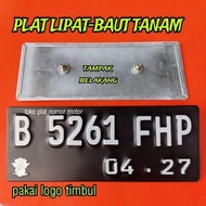 Motorcycle Plate with Embedded Bolts, Old Font, New Font, Most Complete Variation Font