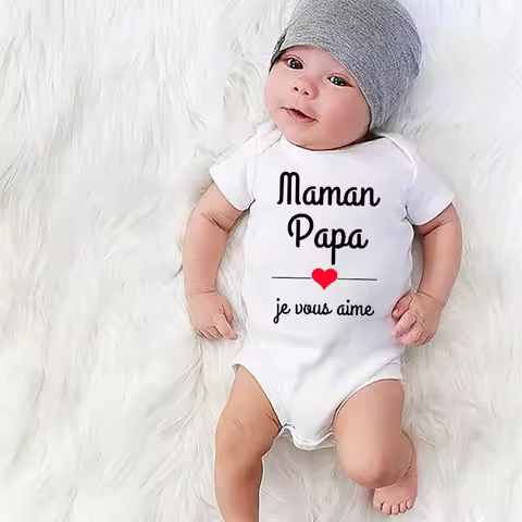 Mom Dad I Love You Baby Bodysuits Mothers Day Infant Outfit Fathers Day New Born Boys Girls Clothes 