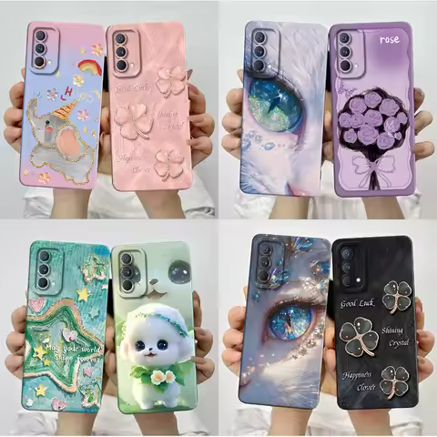 For Realme GT Master Case Pretty Flowers Soft Liquid Silicone Phone Back Cover For Realme GTMaster Q