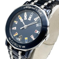 CORUM)/ 崑崙 39.130.30 海軍上將杯腕錶，不鏽鋼錶殼，石英機芯，槍灰色錶盤/海軍藍銀色錶帶，女款 [二手]