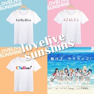 [In Stock] LoveLive SunShine T-Shirt Text Round Neck Clothes Men Women Cartoon Half-Sleeve Two-Dimensional Anime T-Shirt