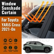 For Toyota YARiS Cross 2021 2022 2023 2024 Car Sunshade Magnetic Front Rear Windshield Curtain Side 