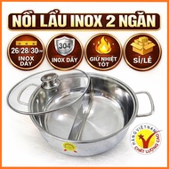 2-compartment hot pot 30cm and 32cm, can cook on induction cooker with glass lid, GENUINE QUALITY St