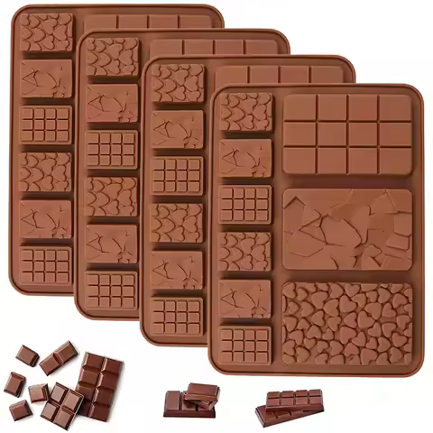 Food Grade Break-Apart Chocolate Molds Reusable Non-Stick Silicone Different Shape Protein and Energ