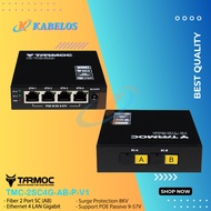 Tarmoc TMC-2SC4G-AB-P-V1 | Media Converter Switch 2SC 4LAN / 2 SC 4 LAN Gigabit POE IN 9-57 Volt | 2