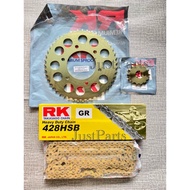 RK SPROCKET SET WITH CHAIN Sniper 150/ Sniper 155 / TFX / FZ16/ R15 V1 / V2
