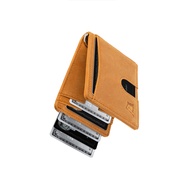 Money Clip Minimalist Leather Wallet for Men RFID Blocking | Mens Wallet Bifold | 12 Card Holder Fro