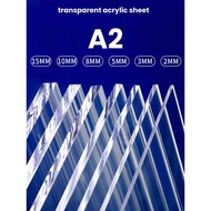 Crystal Clear Acrylic Sheet A2 Size | 2mm Thick for Picture Frames & Signage | High Transparency, Op