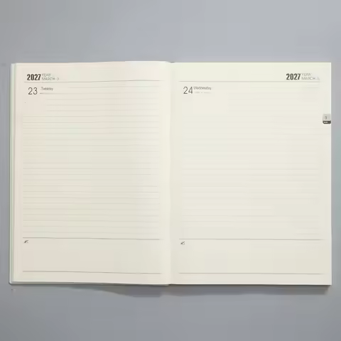 Gifts PU 2027 Daily Planner A4 Lined Pages Daily Plan Notebook Hardcover Schedule Planner Office Pla