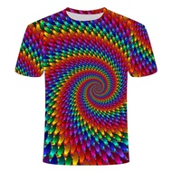 New Dynamic Picture Mens Printed Geometric Pattern Tshirt Breathable Color Dizzy Tshirt Trend