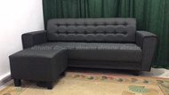 FREE STOOL 3 Seater Velvet Sofa Baldu 3 Seater Sofa / Sofa Kain / Sofa PVC L Shape Sofa