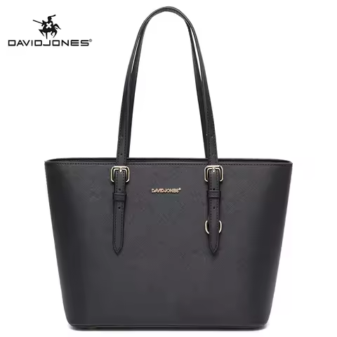 David Jones Trendy Women's Simple Atmosphere Tote Bag Small Popular Design Solid PU Leather Large Ca