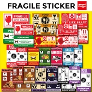 STICKER  FRAGILE POKOK/IKAN/AL QURAN/KEREPEK/IKAN/COOKIES 🔥BUY 10 FREE 1🔥