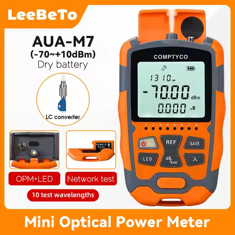 AUA-M5/M7 3 in 1 FTTH Fiber Optic Power Meter LED Light SC/FC/ST Universal Connector -50~+26dBm/-70+
