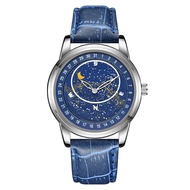 Mens Watch Full Sky Star Mechanical watch for men original Starry watch men Night Light Dial Full Automatic Night Light Leather Watch
