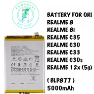 COMPATIBLE BATTERY FOR ORI REALME 8 / 8i / C35 / C30 / C33 / C30s / 12x (5g) (BLP877) 5000mAh