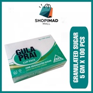 [100PCS] PRAI GRANULATED SUGAR SACHET 5GM | GULA PASIR PEK TRAVEL