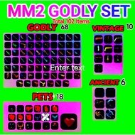 mystery 2 mm2 Godly Set (102 Items)  mm2 pc game