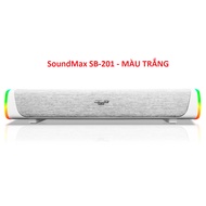 Loa Vi Tính SoundMax SB-201 2.0 | Công suất 12W Kết nối Bluetooth 5.0 / Jack 3.5mm
