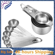Stainless Steel Measuring Cups and Spoons Set of 14 Pieces,7 Nesting Cups and 7 Stackable Spoons Pro