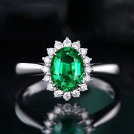 Silver 925 Original Ring For Women Creative simple personality emerald green Gemstone Adjustable rings Fashion Jewellery/Cincin Perak Perempuan Murah JZD99