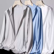 jaket lelaki jacket waterproof Pakaian Pelindung Matahari Sutera Ais Musim Panas Lelaki Kasual 2024 Pakaian Pelindung Matahari Bernafas Nipis Baharu Jaket Memancing Luar Pasang Surut
