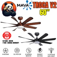 MAVA TROCA V2 Ceiling Fan 60 INCH DC MOTOR ELEGENT DESIGN 8 BLADE Kipas Siling 8 Bilah 8 Speed Panda