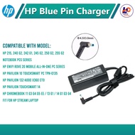 65W HP Blue Pin Charger Fit for most of HP laptop/Chromebook Laptop Replacement Charger