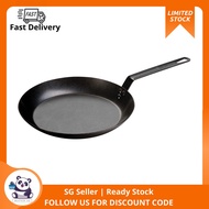 Lodge USA Carbon Steel Skillet, Pre-Seasoned, 12-inch and 10- inch with Silicone Handle