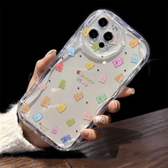 Little Bear For iPhone 15 Plus Pro Max 14 13 12 11 / Xs Max Xr 7 8 Plus 6 6S Plus wave cream Soft shell anti-fall phone