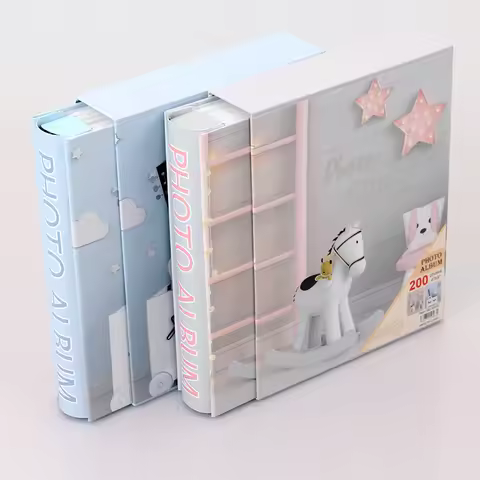 Large 6 inch album 200 Pocket baby album Children's Growth Album Cartoon Plastic Album Scrapbooking 